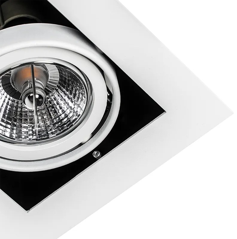 Set de 6 spoturi încastrate moderne albe cu 2 lumini reglabile - Oneon 70