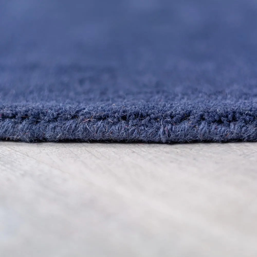 Covor albastru țesut manual, rotund, din lână ø 200 cm Mia Segment – Flair Rugs