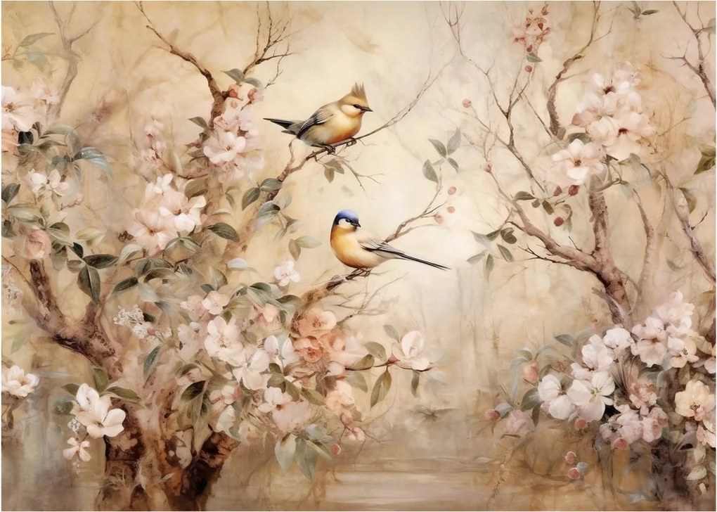 Tablou pe sticlă - Pictură de păsări de epocă II. (70x50 cm)