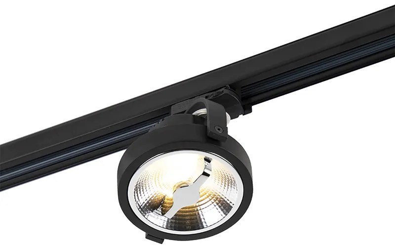 Spot LED pe șină trifazată negru 15W 2700K incl. AR111 - Expert