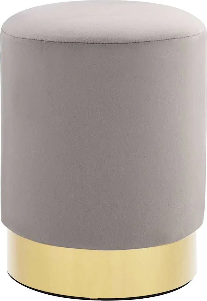 vidaXL Taburet, gri deschis și auriu, catifea 28 x 36 cm