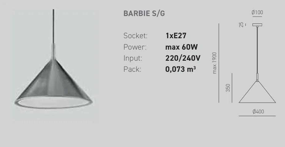 Pendul, Lustra din aluminiu BARBIE alb, negru, alama sau cupru