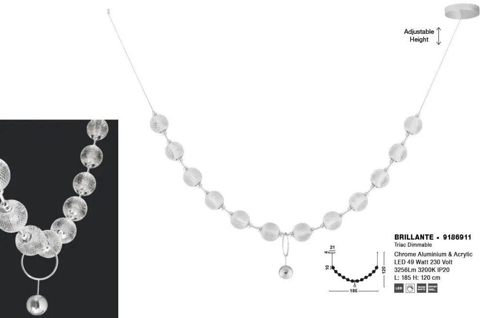 Lustra LED suspendata design decorativ BRILLANTE