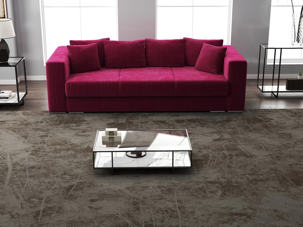 Canapea extensibilă dumonde cu ladă de depozitare si sezut confortabil din spuma high-density, Gloria Zoom Red 240x100 cm