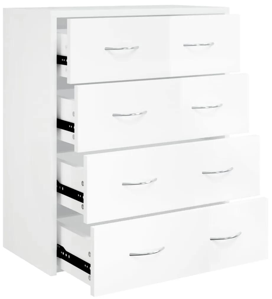 342579 vidaXL Servantă cu 4 sertare, alb extralucios, 60x30,5x71 cm