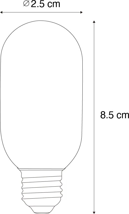 Set de 5 becuri LED E14 dimabile aurii T25 4W 300 lm 2200K