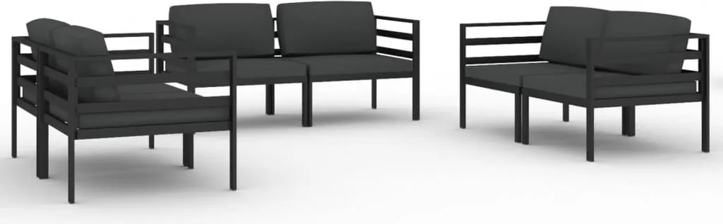 vidaXL Set mobilier de grădină cu perne, 6 piese, antracit, aluminiu