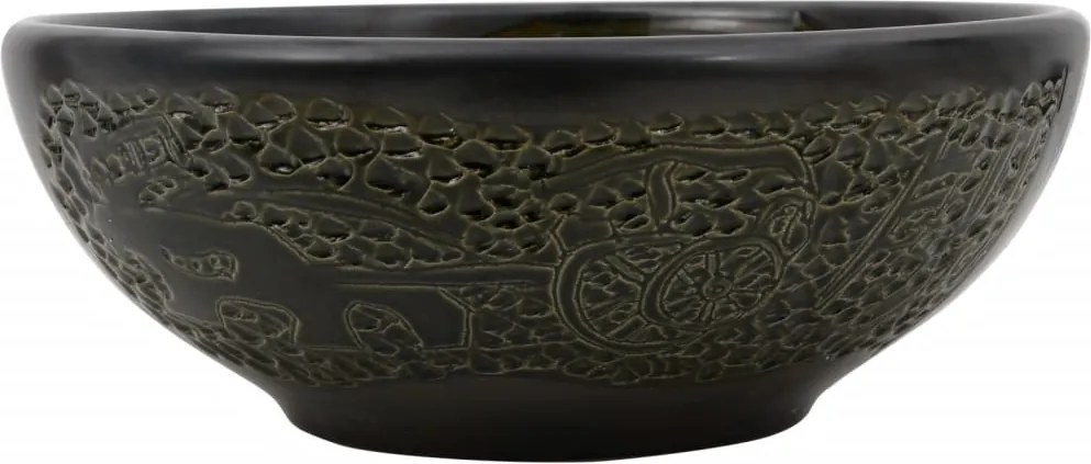 vidaXL Lavoar de blat, negru, rotund, Φ41x14 cm, ceramică