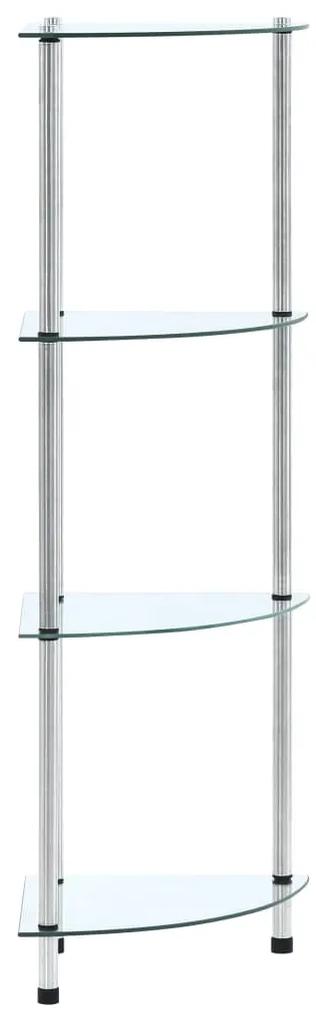 249515 vidaXL Raft cu 4 niveluri transparent, 30x30x100 cm, sticlă securizată