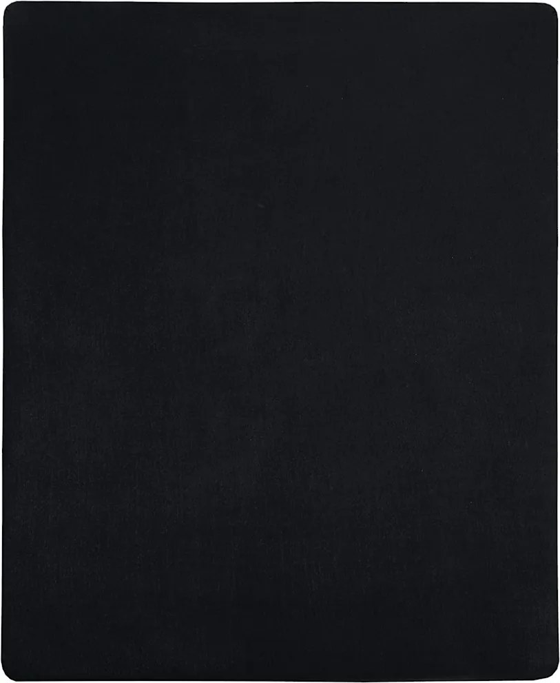 vidaXL Cearșaf de pat cu elastic, 2 buc., negru, 180x200 cm, bumbac