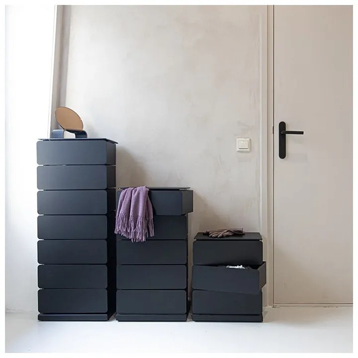 Comodă neagră din metal 37x99x26 cm Joey – Spinder Design