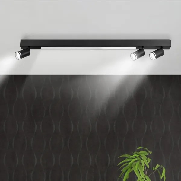 Plafonieră LED PARIS LED/24W/230V + 3xGU10/10W negru