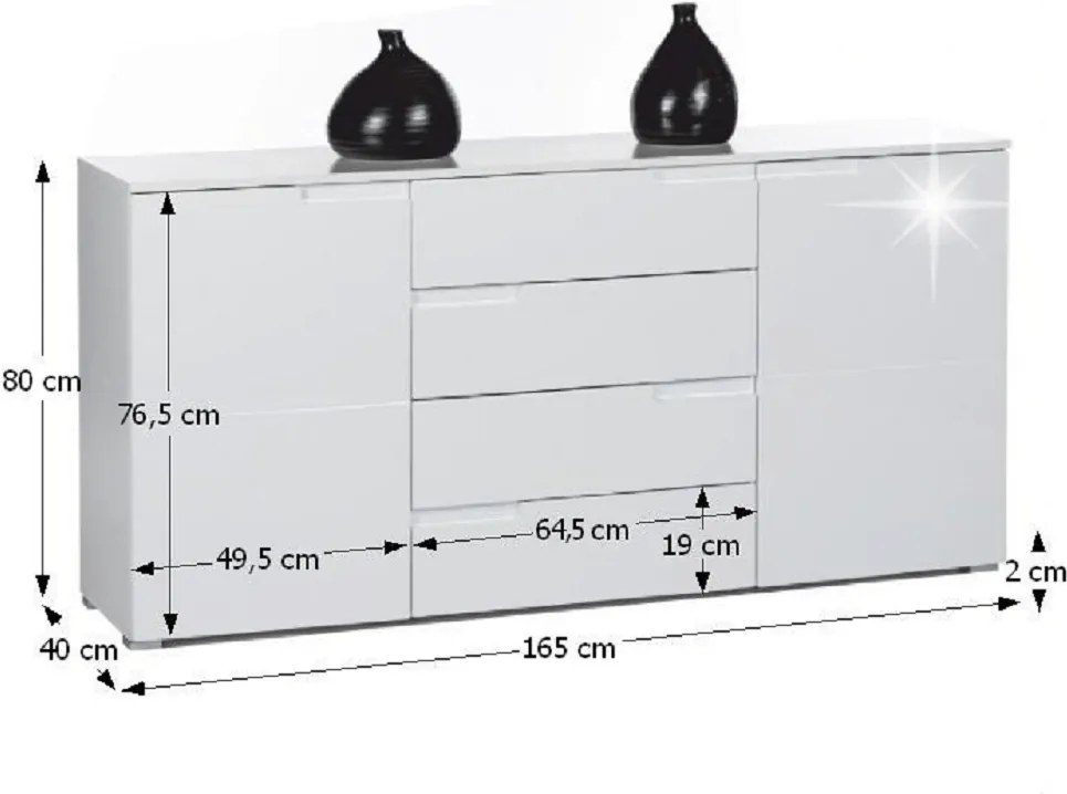 Dulap SPICE, alb lucios