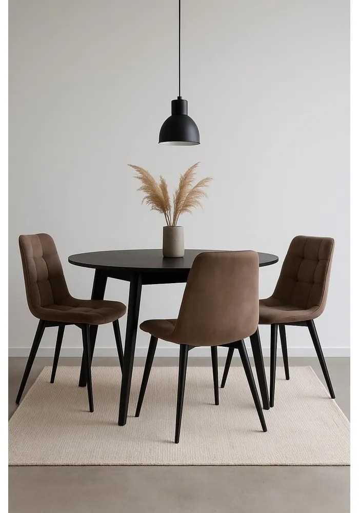 Masă de dining rotundă cu blat negru 105x105 cm Vojens – House Nordic