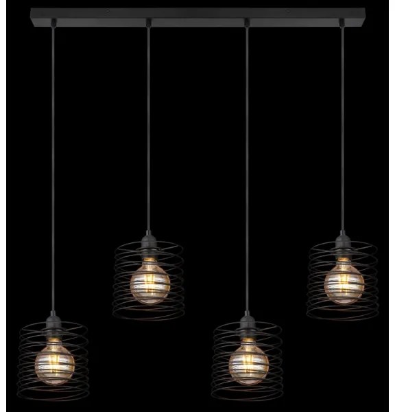 Globo 15640-4H - candelabru suspendat pe cablu TILLY 4xE27/60W/230V, negru