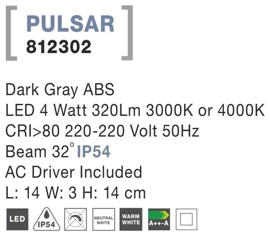 Spot LED ambiental de exterior IP54 PULSAR NVL-812302