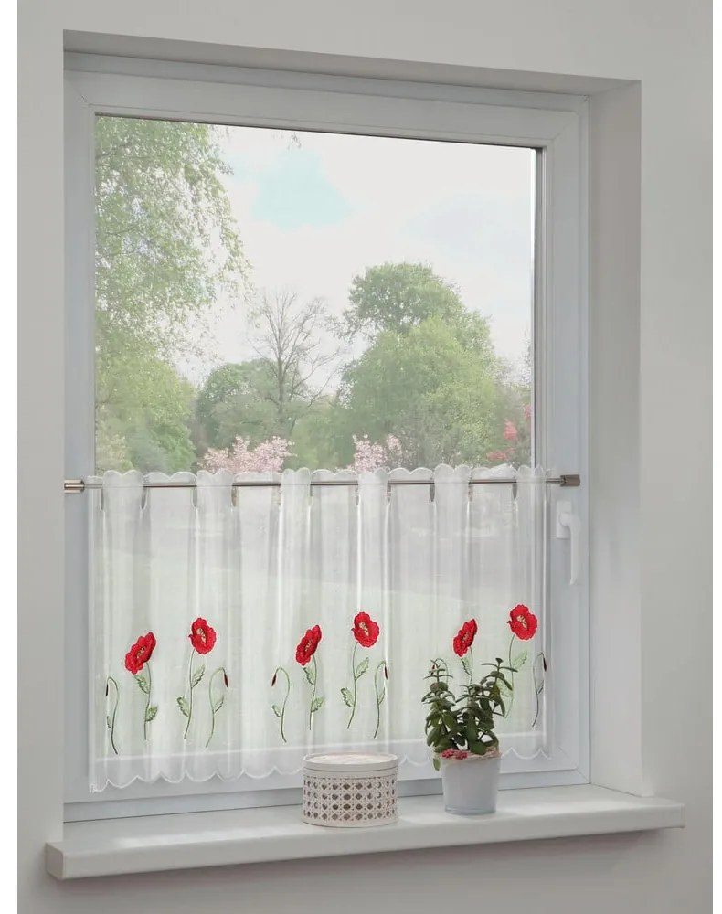 Perdea albă 155x45 cm Poppies – Sehlbach