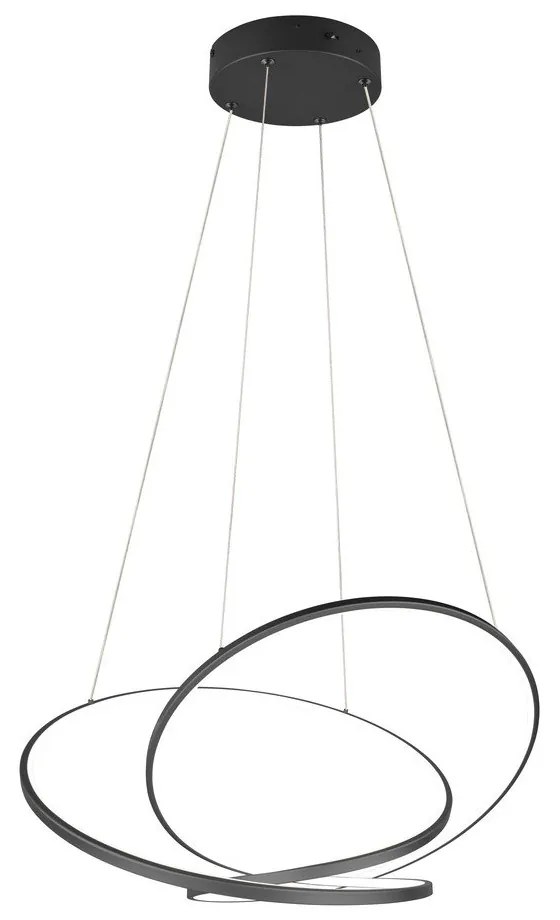 Lustră negru-mat LED cu intensitate reglabilă Darvin – Trio