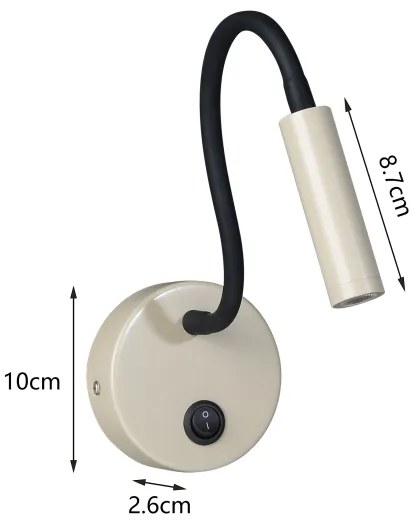 Lampă LED flexibilă de perete Brilagi MAYA LED/3W/230V 4000K bej