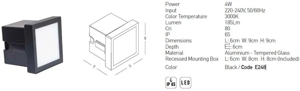 Spot LED incastrabil de exterior iluminat ambiental IP65 Myron