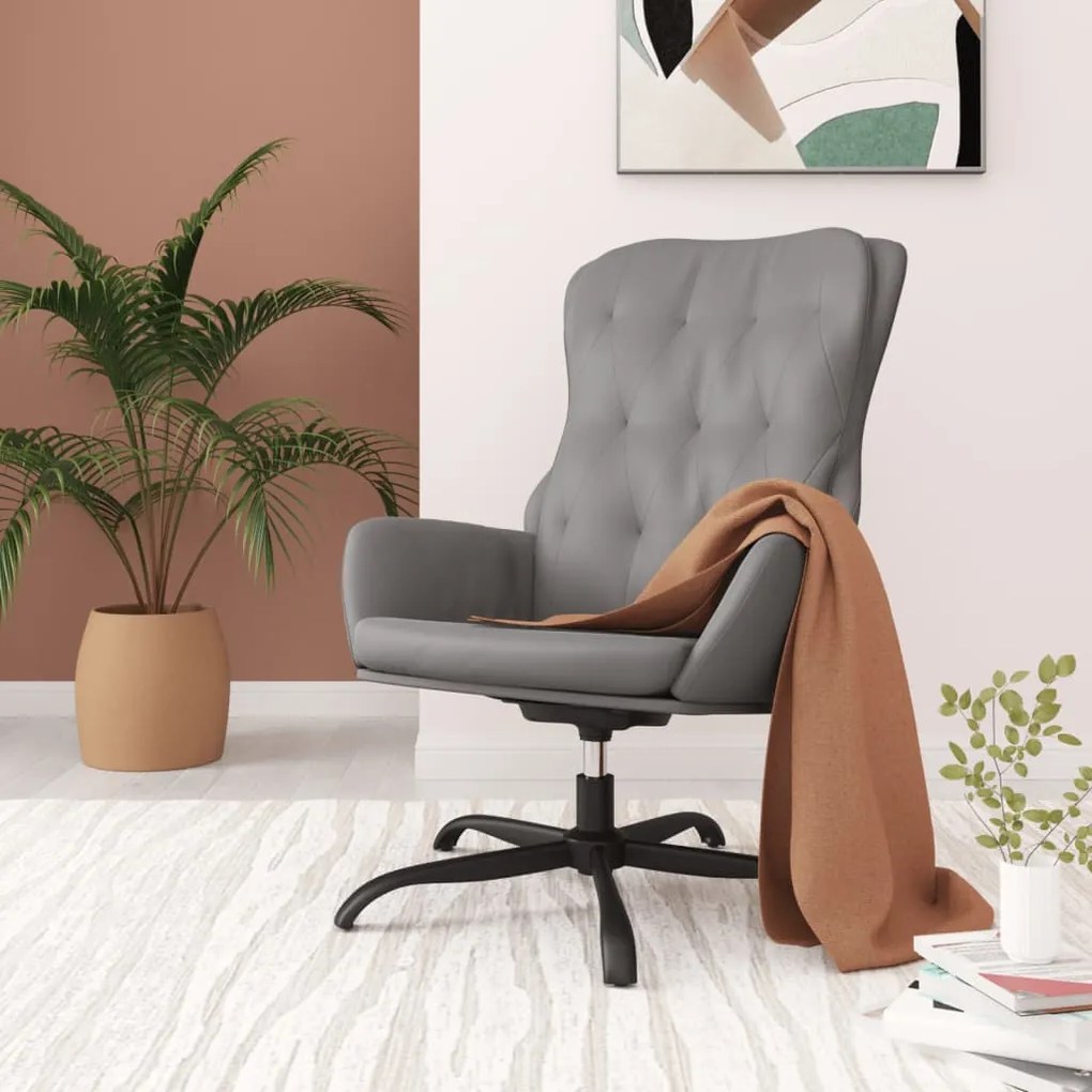 341243 vidaXL Fotoliu de relaxare, gri antracit, piele ecologică