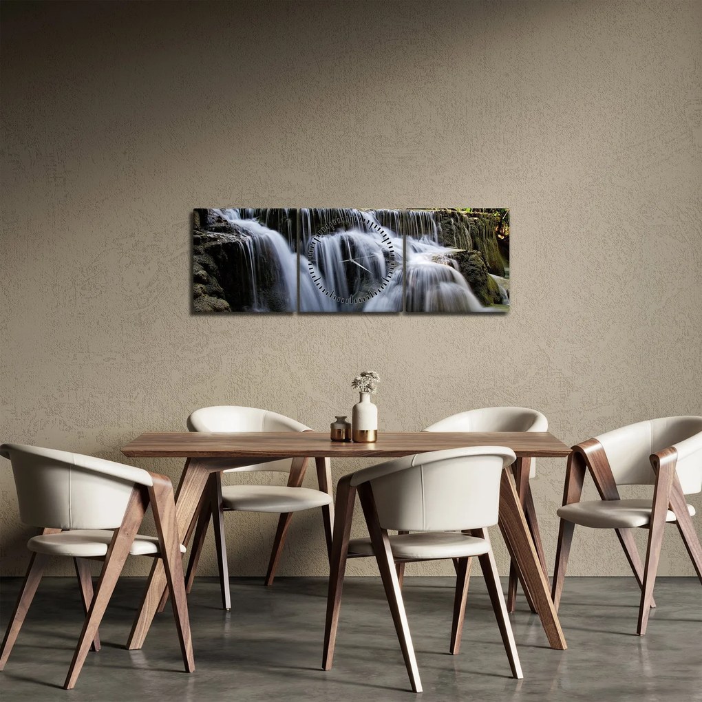 Tablou - Cascadele (cu ceas) (90x30 cm)