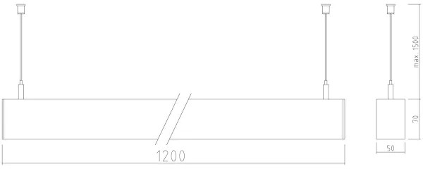 Lustră LED pe cablu LOOK LED/46W/230V 4000K 120 cm argintie APLED