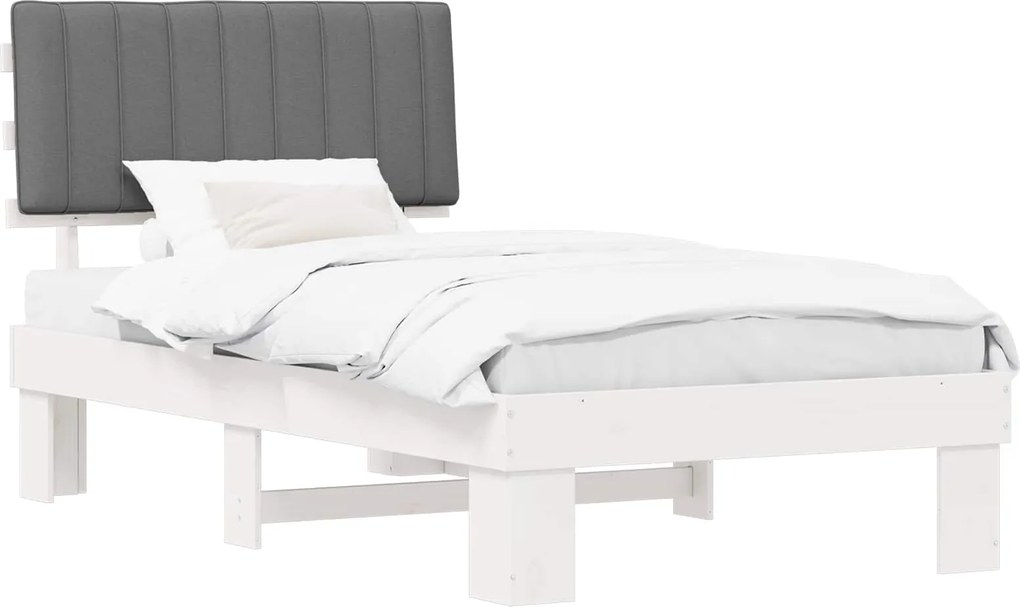 vidaXL Cadru de pat cu tăblie tapițată Gri deschis 100 x 200 cm