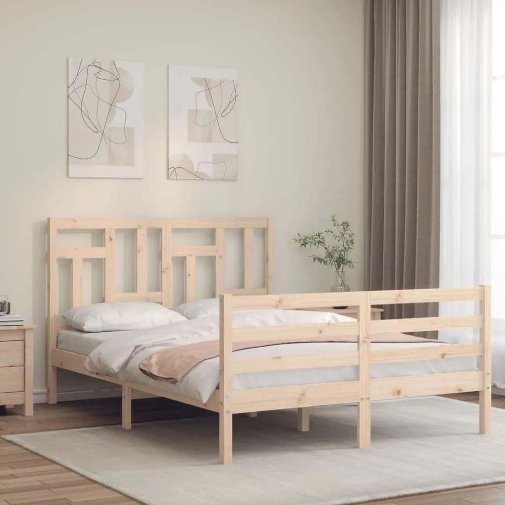 3194956 vidaXL Cadru de pat cu tăblie, 120x200 cm, lemn masiv