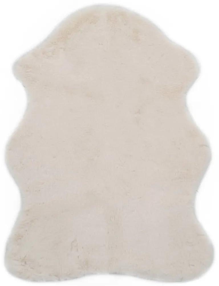 vidaXL Covor, crem, 65 x 95 cm, blană ecologică de iepure