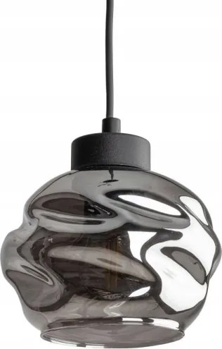 Lustră LED pe cablu ZULIA 1xE27/15W/230V negru/negru fumuriu