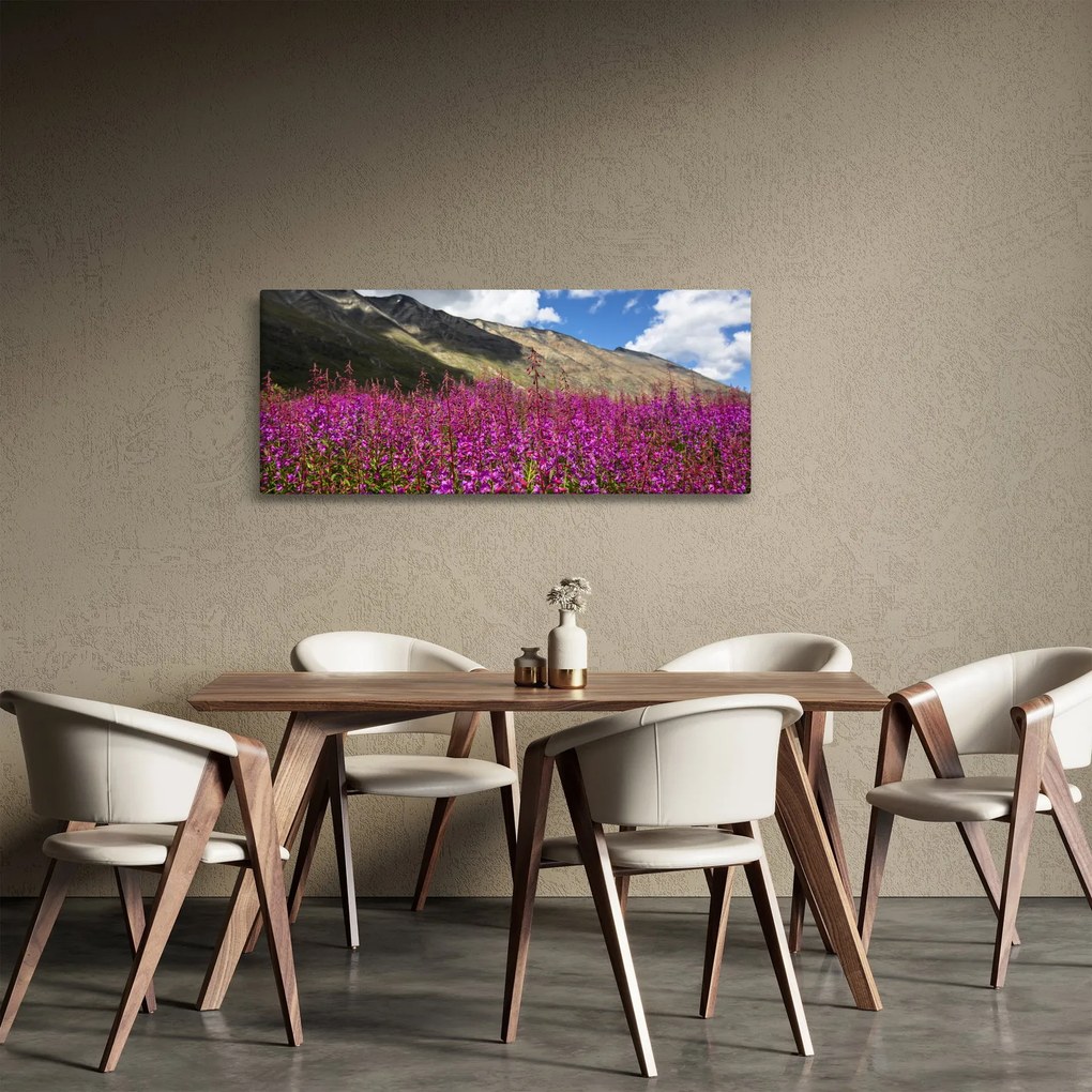 Tablou sceneriei cu lunca montană (120x50 cm)