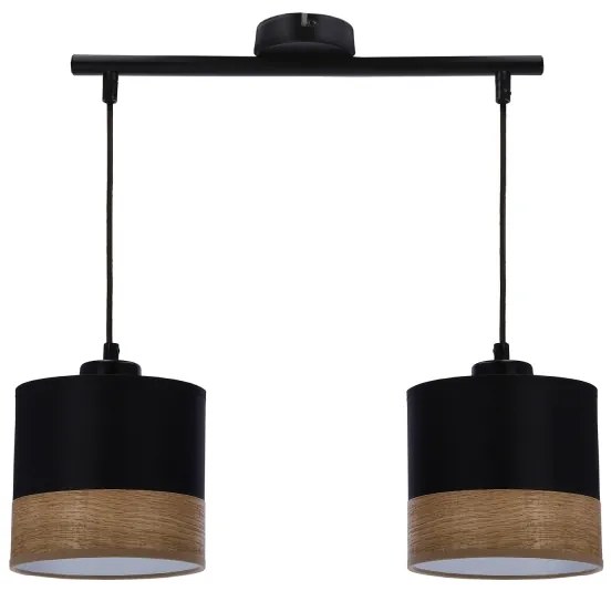 Lustră pe cablu PORTO 2xE27/60W/230V negru/maro