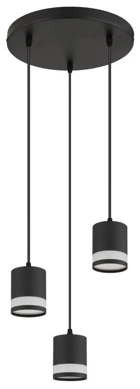 Lustra suspendata cu 3 Spoturi metal negru LUCERO