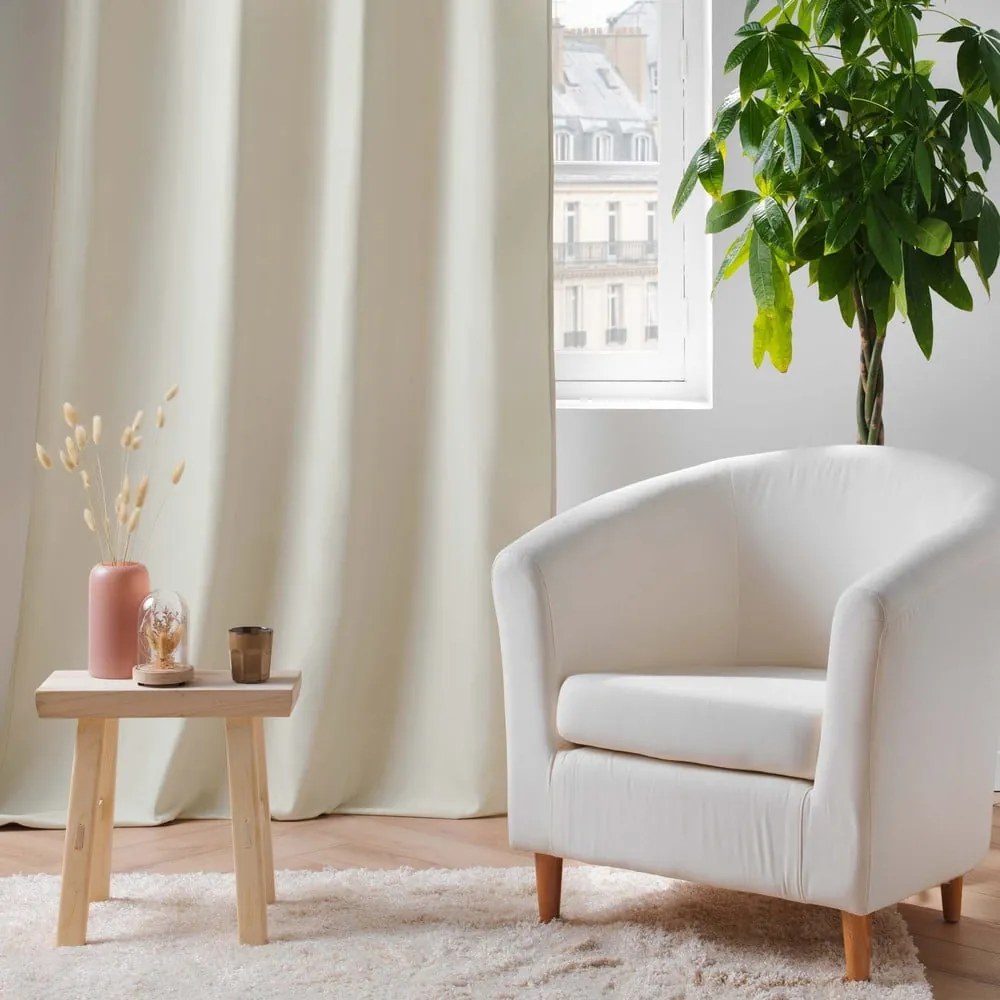 Draperie bej termoizolantă din microfibră 135x260 cm Micropolar – douceur d'intérieur