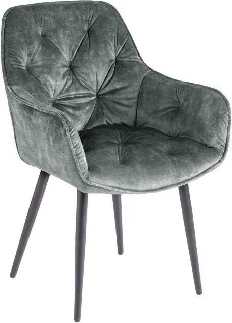 Set 2 scaune moderne Milano catifea gri-verzui