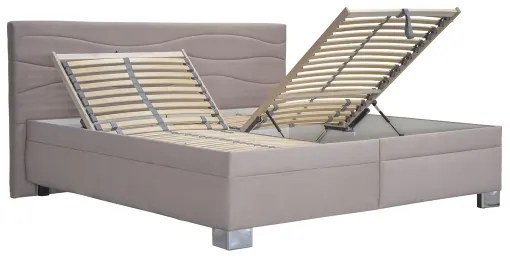 Pat tapițat WINDSOR 180x200 cm, fără saltea, bej