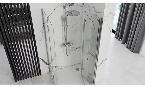 Cabina de dus dreptunghiulara cu usi pliabile Rea Fold N2 modulara 90x100 crom