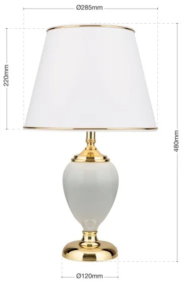 Lampă de masă Orion LA 4-1229 OVUM 1xE27/40W/230V 48 cm ceramică alb/auriu