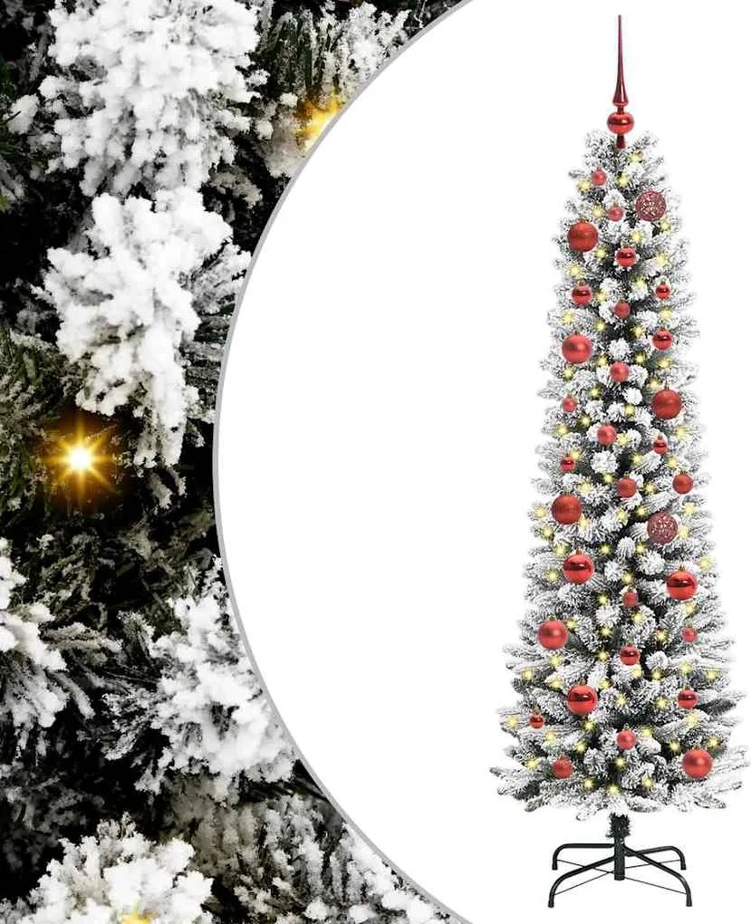 vidaXL Brad de Crăciun artificial Alb 150 cm PVC și metal și plastic