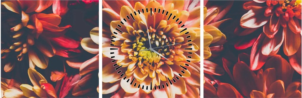 Tablou - Crizantemă (cu ceas) (90x30 cm)