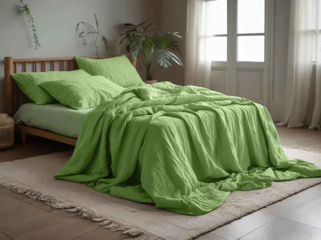 Lenjerie de pat din muselin MUSSARI verde deschis Dimensiunile lenjeriei: 70 x 90 cm | 140 x 200 cm
