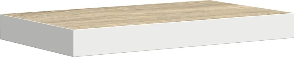 vidaXL Raft de perete suspendat, stejar și alb, 50x23x3,8 cm, MDF