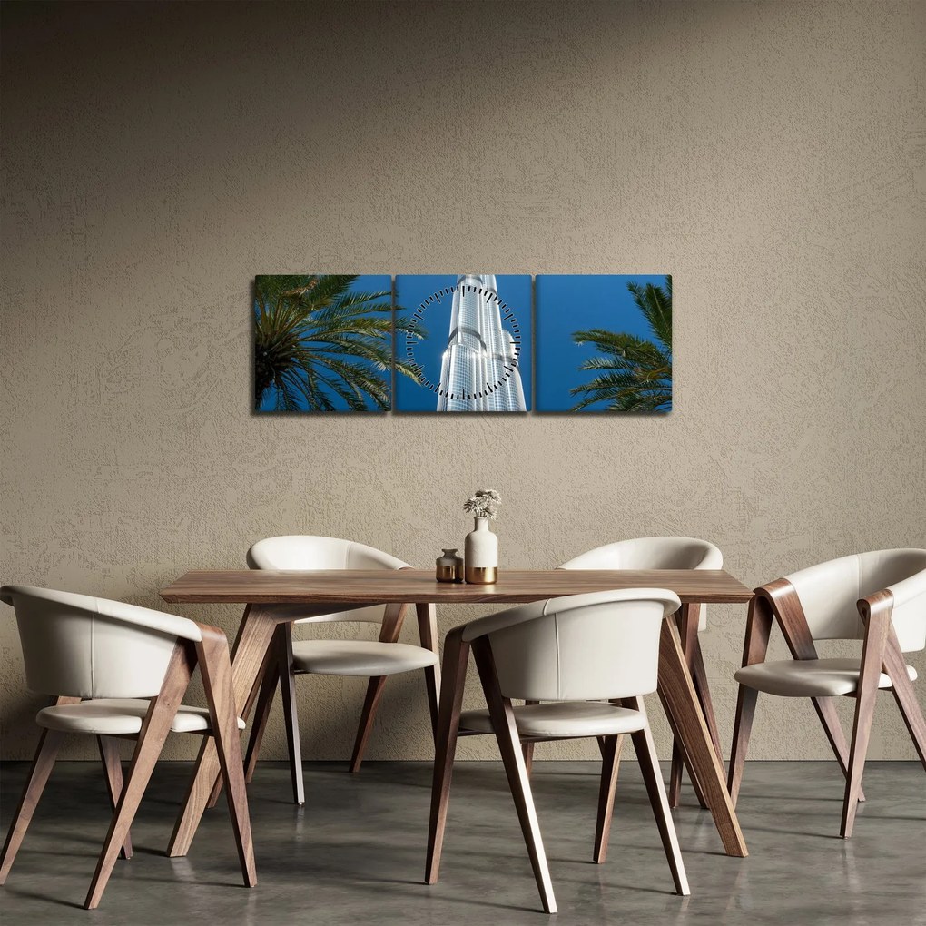 Tablou - Burj Khalifa (cu ceas) (90x30 cm)