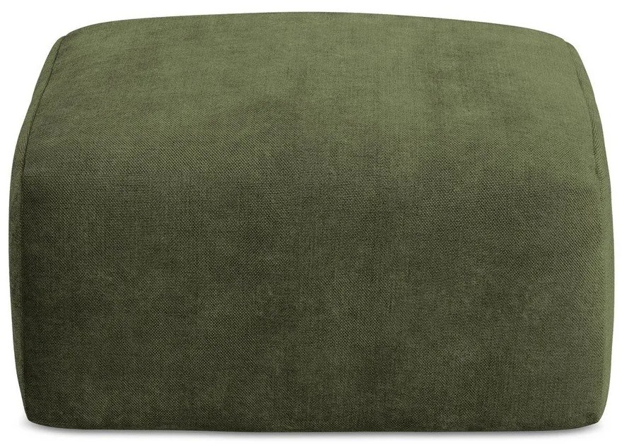 Taburet verde cu tapițerie din chenille Leila – Makamii