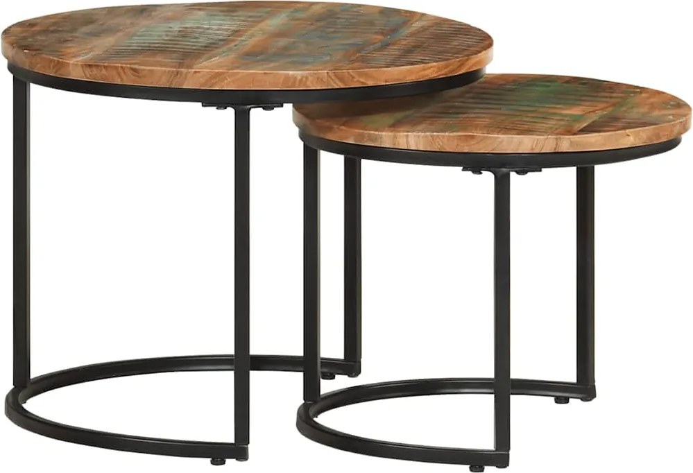 vidaXL Măsuțe suprapuse, 2 buc., lemn masiv reciclat