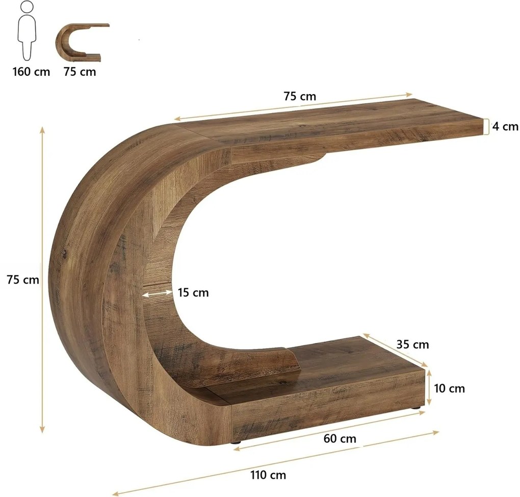 MAM12 - Masa Consola, 110 cm, masuta hol, living, dining, dormitor - Maro