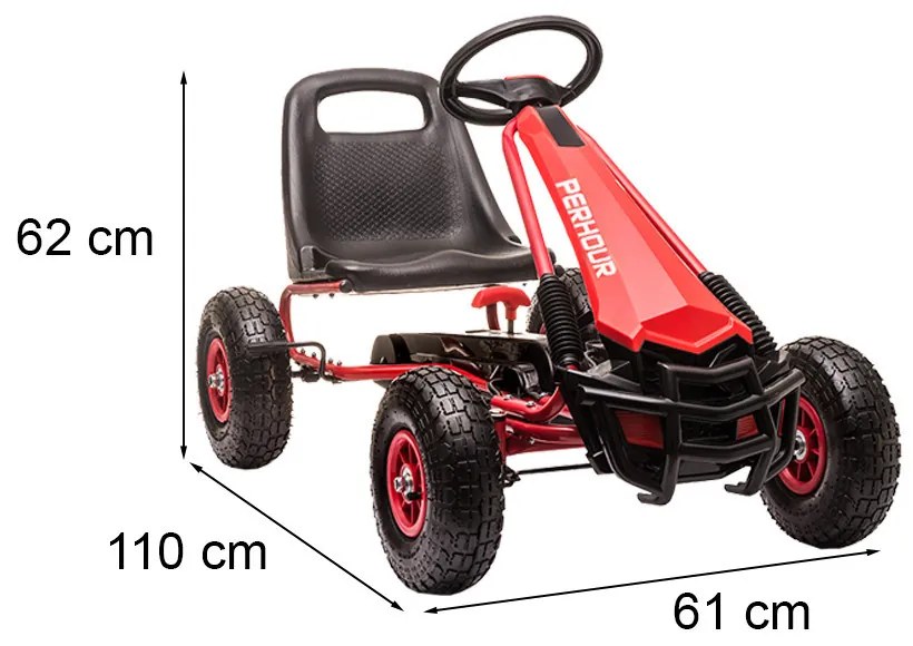 Pedal go-kart roșu