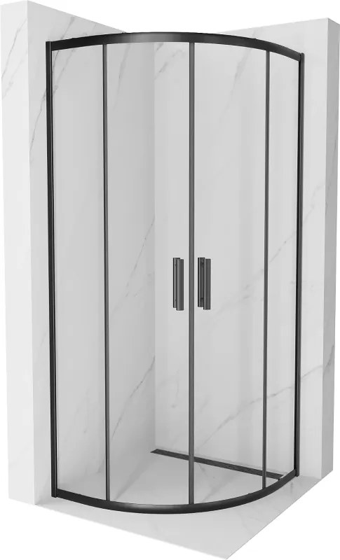 Mexen Rio cabină de duș semirotundă 70 x 70 cm, transparentă, neagră - 863-070-070-70-00