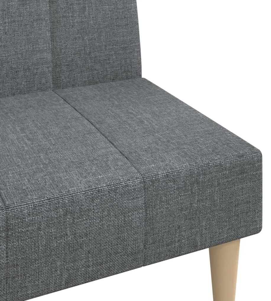 Canapea extensibila cu 2 locuri, gri deschis, textil Gri deschis, Fara scaunel pentru picioare Fara scaunel pentru picioare